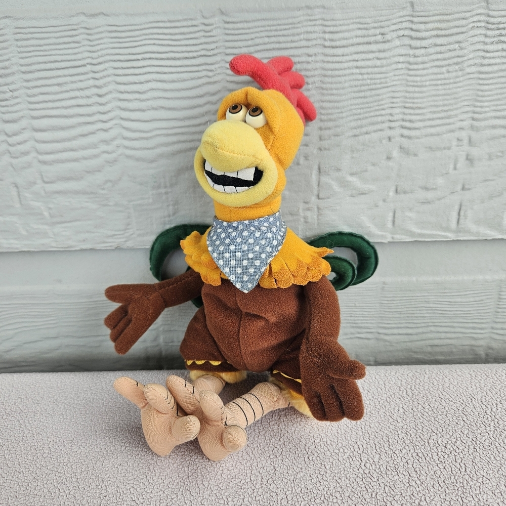 Dreamworks Chicken Run Rocky Rooster Plush Stuffed Toy 9" Playmates VTG 2000